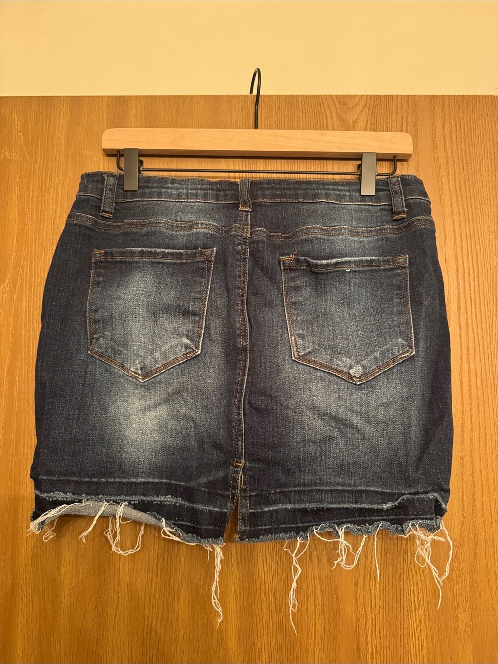 KanCan Dark Blue Distressed Denim Mini Skirt - Picture 2 of 2